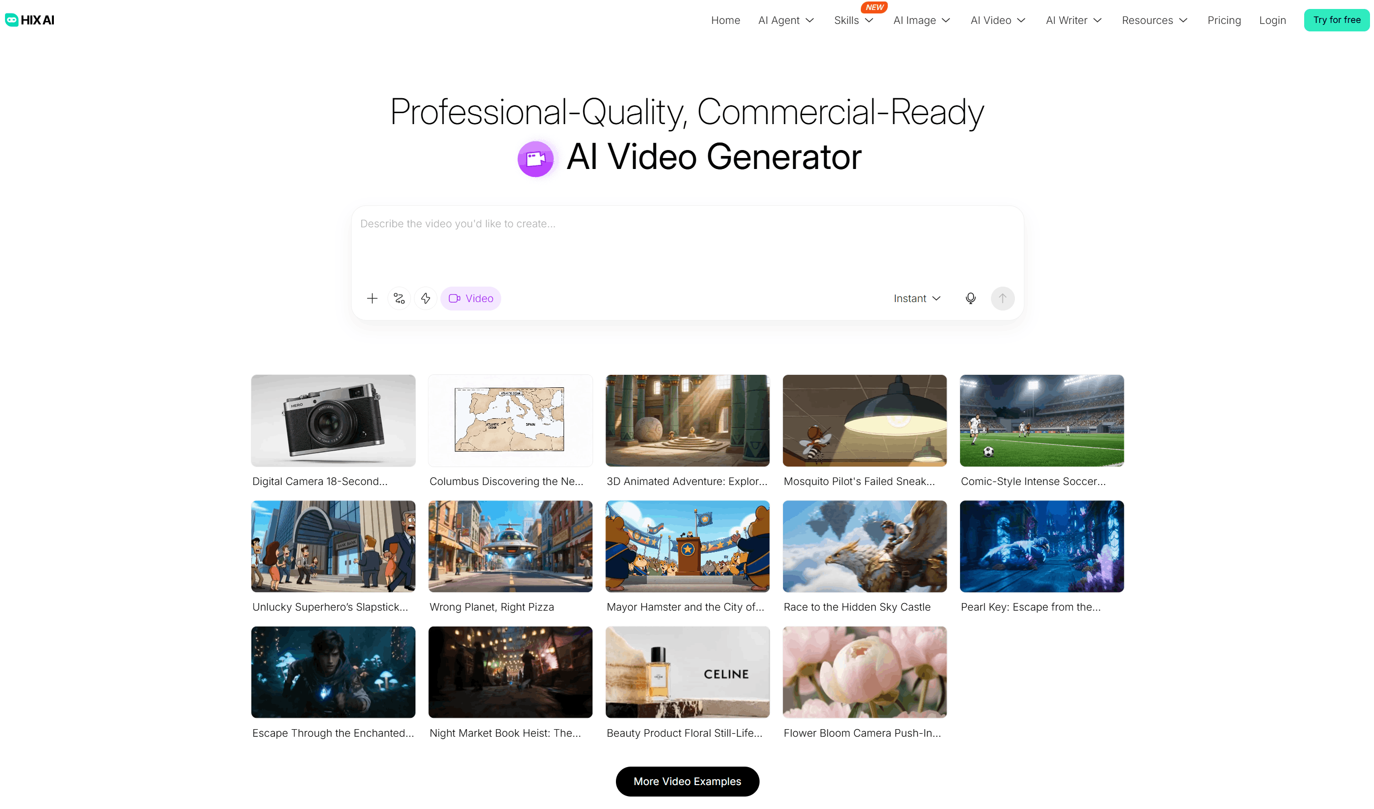 Agent vidéo HIX AI
